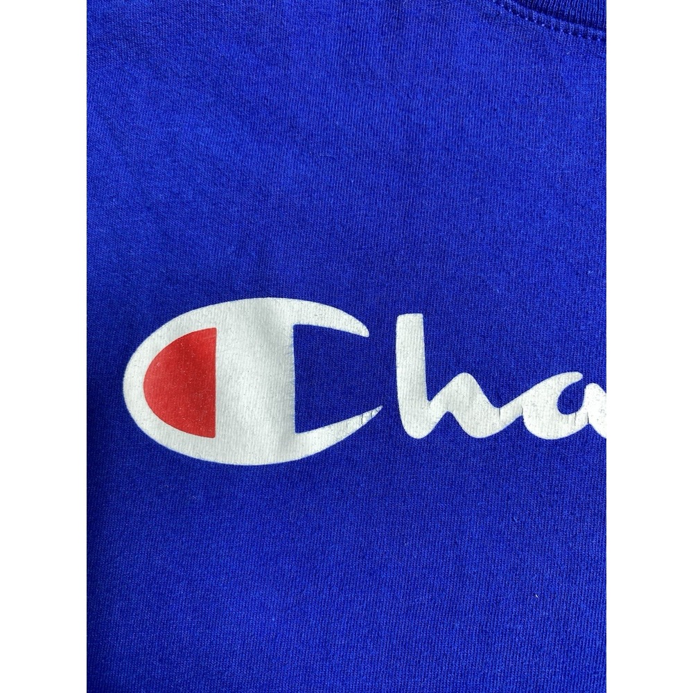 Champion Logo T Shirt Men's Small Blue Graphic Crew Neck Short Sleeve Tee - Picture 6 of 11
